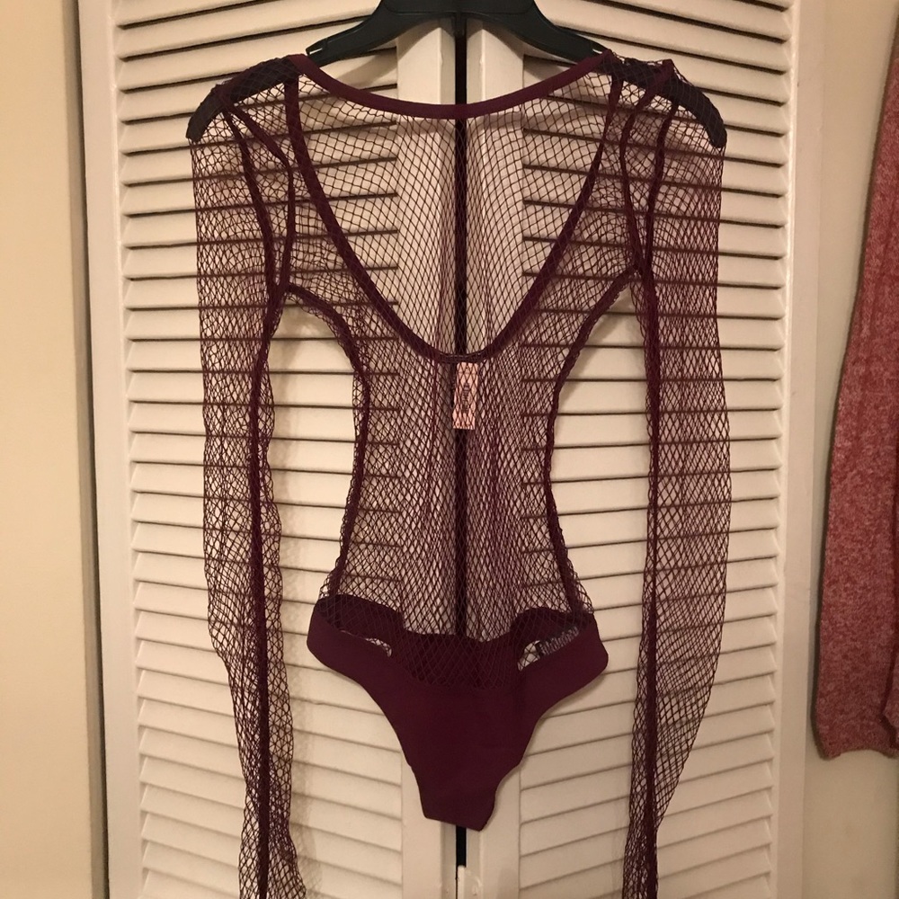 Victoria’s Secret red fishnet bodysuit XS